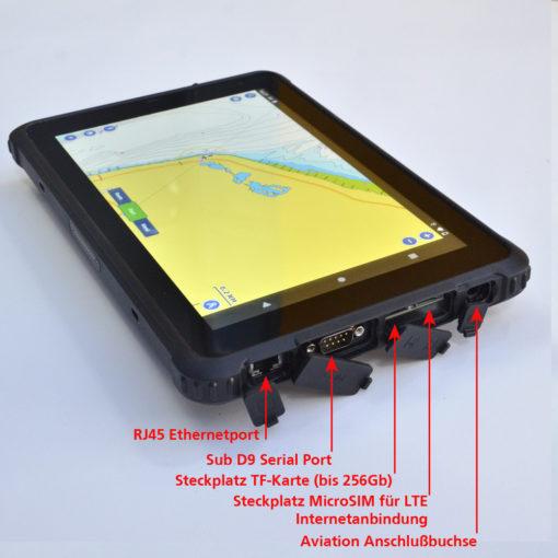 rugged tablet Schnittstellen rechte Seite